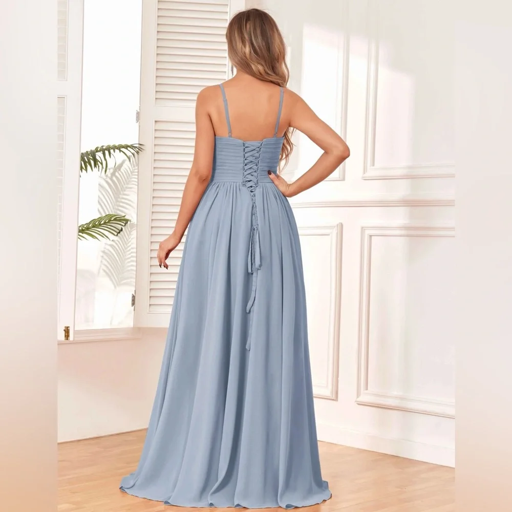 Loyeloy Halter Sleeveless Floor Length Chiffon Dress - Picture 3 of 7